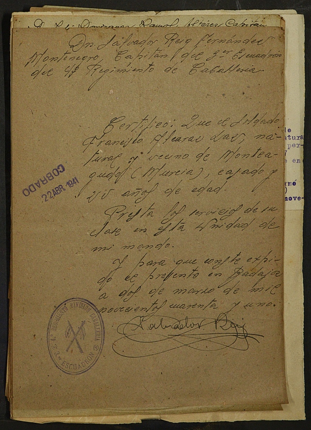Expediente nº 102/1940 de beneficiario del subsidio al combatiente de Francisco Alcaraz Lax